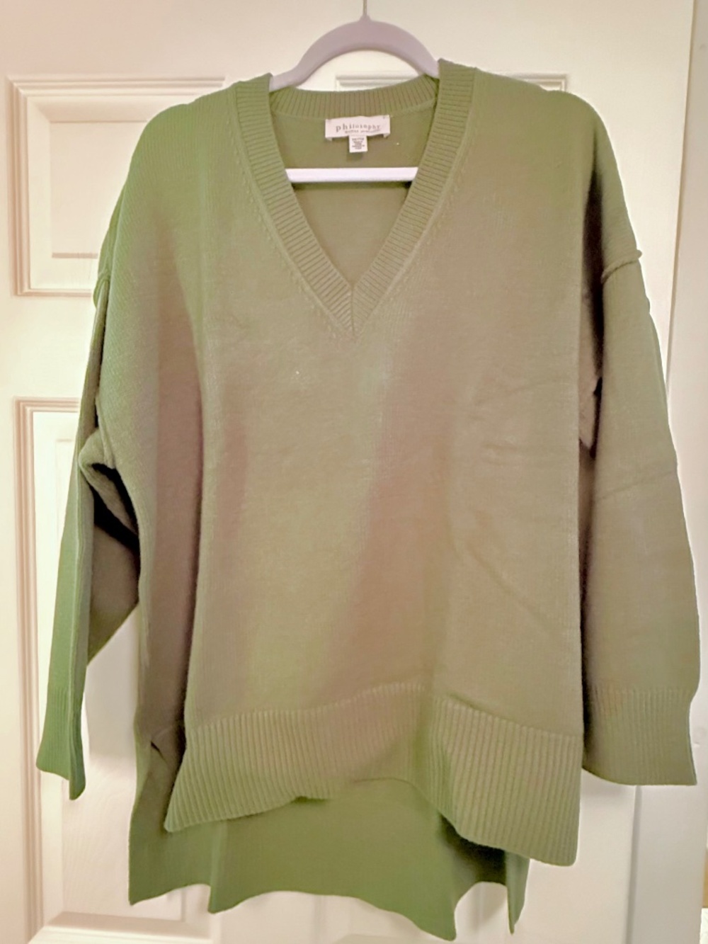 Philosophy Olive green V Neck sweater, XXL